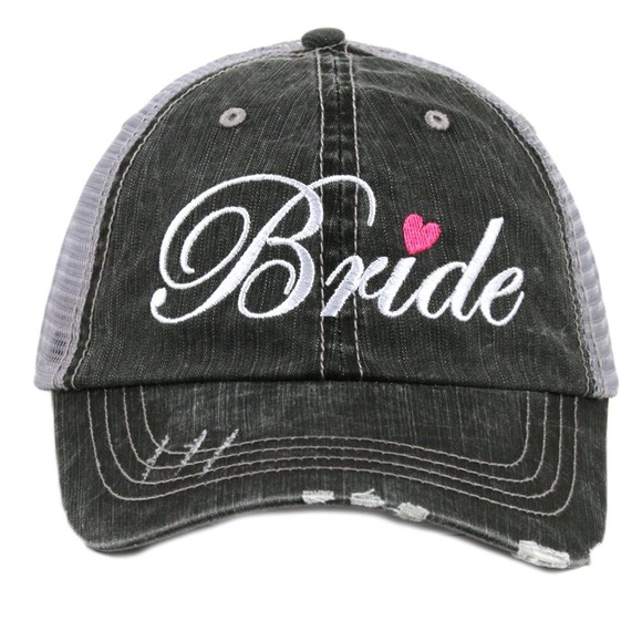 "Bride" Embroidered & Distressed Trucker Cap - Picture 4 of 7